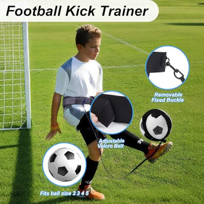Speed Agility Training Equipment Set, Agility Ladder 20ft, 12 Football Cones, Resistance Parachute/Soccer Kick Trainer, Jump Rope, 5 Resistance Bands, Football Practice Equipment for Kids Adults - color: Set2 with Kick Trainer