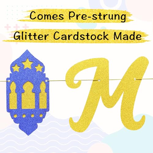 VILIFEVER Ramadan Mubarak Banner Ramadan Decorations for Mantel Fireplace, Muslim Ramadan Kareem Banner Ramadan Photo Backdrop for Home Eid Al Fitr Party Decor