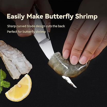 Shrimp Deveiner Tool Stainless Steel Shrimp Deveining Tool Seamless Shrimp Peeler and Deveiner Tool Efficient Shrimp Peeler and Shrimp Cleaner Shrimp Knife for Easy Shrimp Deveining