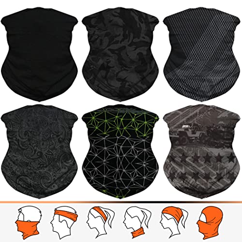 JOEYOUNG Headwear, Bandana, Neck Gaiter Head Wrap Headband Balaclava Magic Scarf - color: A-black