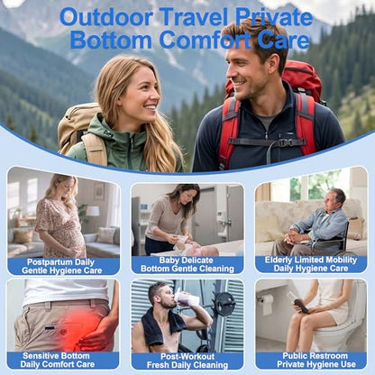 SOFAR Portable Travel Bidet, for Postpartum Men Women Camping Hiking Black | Travel Must-Have, USB-C Charging 3 Pressure Modes, 260 Uses/Charge, IPX7 Waterproof, Foldable & Compact, Standard Bottle Fit - color: Black