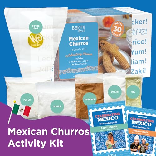 BāKIT Box Churros Baking Kit for Kids, Authentic Mexican Dessert with Printed Recipe & Activity Guide, Fun STEM Learning Gift for Ages 5–12, Homeschool & Family Cooking Set - color: Churro Maker