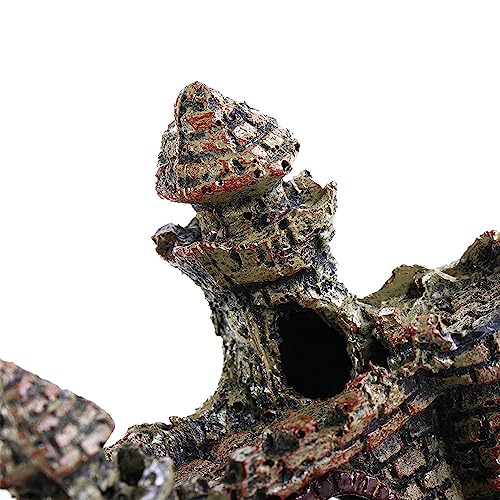 Vctitil Fish Tank Resin Ancient Castle Design Artificial Coral Castle Simulation for Fish Tank Decor Resin Aquarium Ornament Accessories