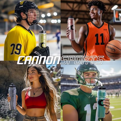 Cannon Sports 28oz Insulated Squeeze Water Bottle with Straw, Leak Proof Lids, 2 lids (Straw and Squeeze), Double Wall Insulation, Wide Mouth, BPA-Free (2 Pack) (Black) - color: Black