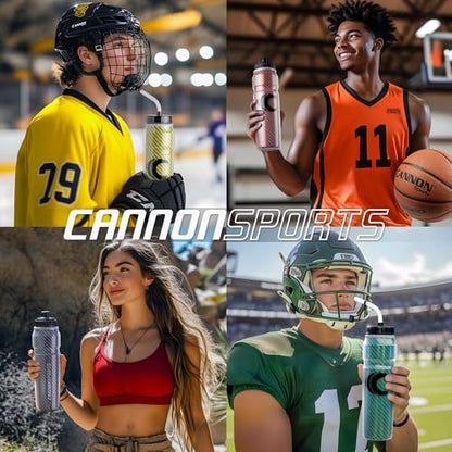Cannon Sports 28oz Insulated Squeeze Water Bottle with Straw, Leak Proof Lids, 2 lids (Straw and Squeeze), Double Wall Insulation, Wide Mouth, BPA-Free (2 Pack) (Orange) - color: Orange