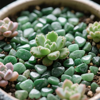 Aquarium Gravel 0.96LB Succulent Rocks Natural Pebbles Vase Filler Home Fish Tank Decor Crushed Stones Quartz Tumbled Polished Bulk - Green Aventurine - color: Green Aventurine