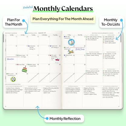 Roterunner Purpose Planner Notebook B5 7.5”x9.8” Undated 2026 Daily Weekly and Monthly Productivity Goal Setting Tool for Work Home ADHD Planner for Adults Self Care Journal - color: Pink