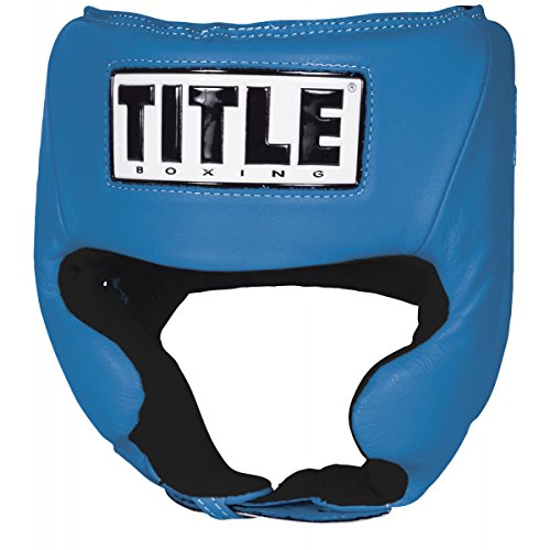 Title Boxing Amateur Competition Headgear (w/Cheeks) - Boxing Headgear, MMA Headgear, Sparring Gear, Headgear Boxing Sparring, Boxing Head Gear, Sparring Headgear, Muay Thai Headgear - color: Blue, size: Medium