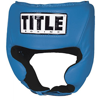 Title Boxing Amateur Competition Headgear (w/Cheeks) - Boxing Headgear, MMA Headgear, Sparring Gear, Headgear Boxing Sparring, Boxing Head Gear, Sparring Headgear, Muay Thai Headgear - color: Blue, size: X-Large