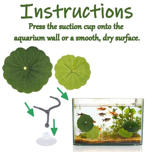 6 Pcs Betta Leaf Hammock with Suction Cups, Realistic Plastic Lotus Leaf Pad Natural Habitat Fish Tank Accessories Decor Aquarium Plants for Betta Bed Fish Breeding Resting Spawning Ground - style: Style C