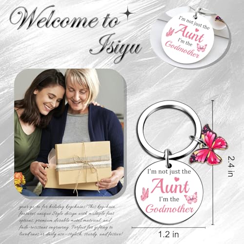 isiyu Godmother Gifts God Mother Proposal Gift Cross Keychain Christian Bible Verse for Women God Mom Religious Inspirational Faith Keychain Gift
