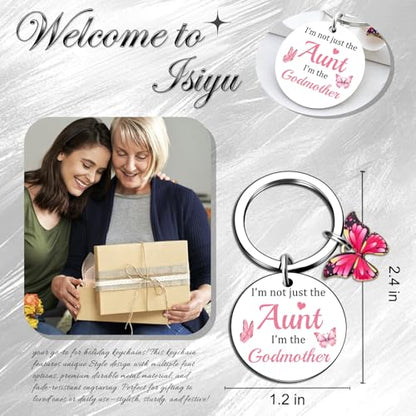 isiyu Godmother Gifts God Mother Proposal Gift Cross Keychain Christian Bible Verse for Women God Mom Religious Inspirational Faith Keychain Gift
