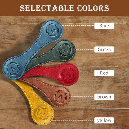 Handmade Personalized Leather Magnetic Bookmark - Custom Initial Letter Design with 26 Alphabet Choices - Durable Bookmark for Readers, Book Lovers, Women & Kids - color: 1pcs Green, size: M