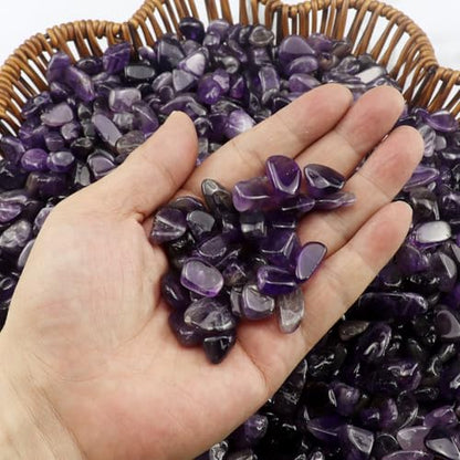 0.96LB Natural Amethyst Aquarium Gravel Vase Filler Crushed Crystal Quartz Succulent Rocks Fish Tank Decor Pebbles Bulk Polished Irregular Shaped - Amethyst - color: Amethyst