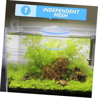 Toyvian 2pcs Transparent Fish Breeder Box Nylon Floating Mesh Nursery Tank for Guppy Egg Incubation for Aquarium Betta Clownfish Fry Easy to Clean Monitor
