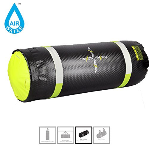 MaxxMMA 3 ft 4-in-1 Water/Air Heavy Bag | Training & Fitness, Uppercut Workout, MMA Grappling, Punching Bag - color: Black/Neon Yellow