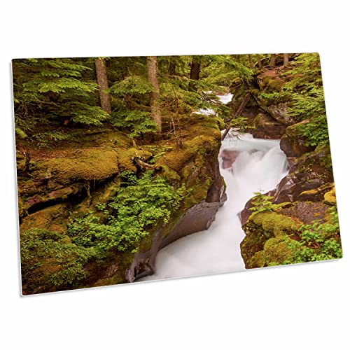3dRose USA, Montana, Glacier National Park. Waterfall... - Desk Pad Place Mats (dpd-259571-1)