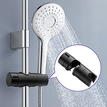 Shower Head Holder for Slide Bar Adjustable,18-25MM O.D. Black | Hand Shower Bracket Holder for Slide Bar Slider Clamp Bathroom Replacement,360 Degree Rotation Sprayer Holder