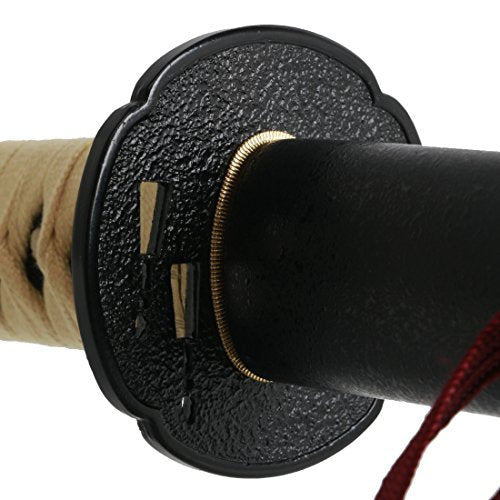 siwode Katana Handmade Full Tang Sharp, Alloy Tsuba Japanese Samurai Sword High Carbon Steel 1060,T10 1095, 40-Inch - color: Shuang tan