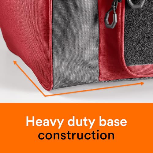 Fitdom 130L 36" Heavy Duty Extra Large Sports Gym Equipment Travel Duffle Bag W/Adjustable Shoulder Strap & 7 Compartments. Perfect for Soccer Baseball Basketball Hockey Football, Team Coaches & More - color: Red