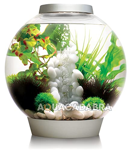 biOrb Classic 30 Acrylic 8-Gallon Aquarium with Multi-Color Remote-Controlled LED Lights Modern Tank for Tabletop Display, Silver - color: Silver, size: 8 Gallon, style: MCR Lighting