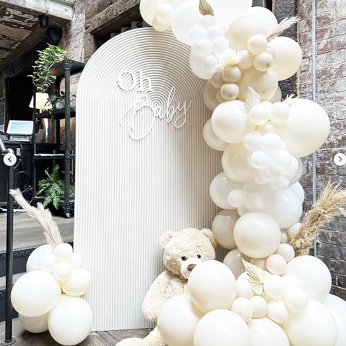 Voircoloria 90pcs White Sand Balloons Garland Arch Kit, 18 12 10 5 Inch - color: 01 Sand White, size: 5/10/12/18 inch - 90pcs