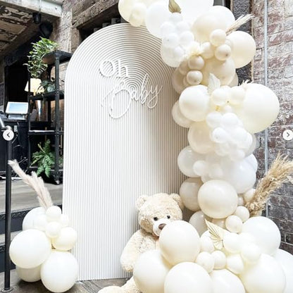 Voircoloria 90pcs White Sand Balloons Garland Arch Kit, 18 12 10 5 Inch - color: 01 Sand White, size: 5/10/12/18 inch - 90pcs