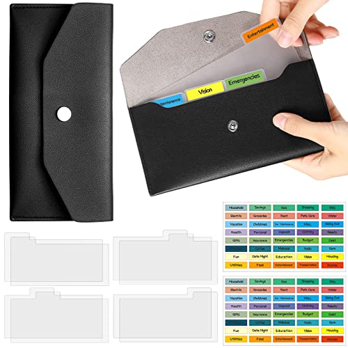 Frienda Cash Envelope Wallet Budget 8 Dividers, Black, Classic - color: Black, style: Classic