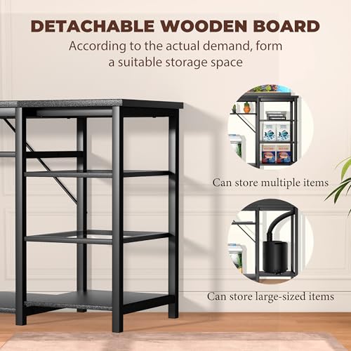 GRLEAF 55-75 Gallon Aquarium Stand: 1000LB Capacity, Built-In Power Outlets, 3-Tier Shelves for Fish Tank Accessories Storage, Heavy-Duty Steel/Wood Hybrid for Fish & Reptile Tanks | Excludes Tank - size: 55-75 Gallon