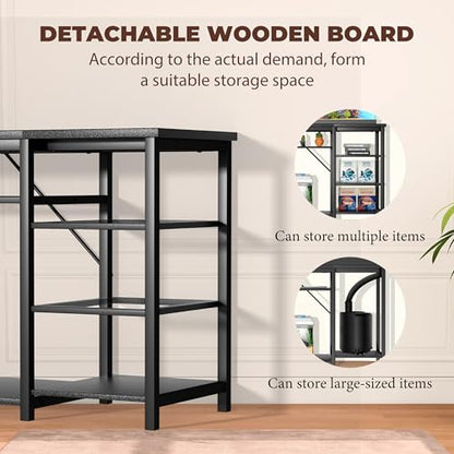 GRLEAF 55-75 Gallon Aquarium Stand: 1000LB Capacity, Built-In Power Outlets, 3-Tier Shelves for Fish Tank Accessories Storage, Heavy-Duty Steel/Wood Hybrid for Fish & Reptile Tanks | Excludes Tank - size: 55-75 Gallon