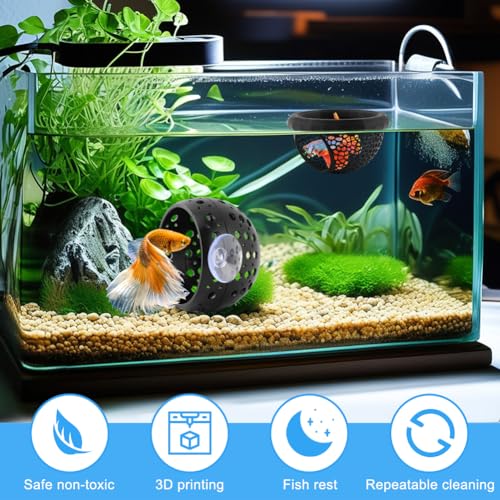 2pcs Floating Betta Hammock & Shrimp Shelter Floating Bettas Hide | Betta or Shrimp Feeder, Cave and Hammock, Small Fish Feeding Rings, Aquarium Hiding Feeding Decor