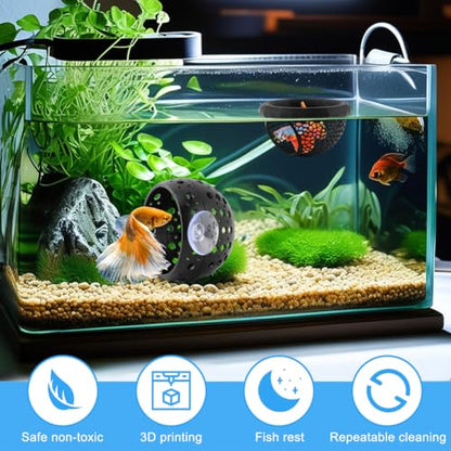 2pcs Floating Betta Hammock & Shrimp Shelter Floating Bettas Hide | Betta or Shrimp Feeder, Cave and Hammock, Small Fish Feeding Rings, Aquarium Hiding Feeding Decor
