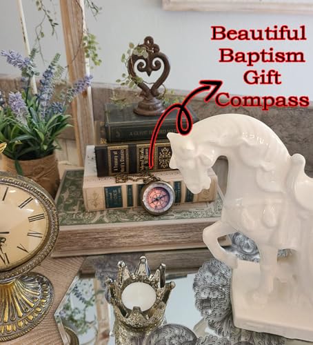 Trust in The Lord With All Your Heart - Proverbs 3:5-6 Quote Engraved Compass With Wooden Box, Greeting Card, Gift Compass, Graduation Day Gifts 2024 for Women Men Boys Girls - style: #11 Trust in The Lord Compass -Proverbs 3: 5-6