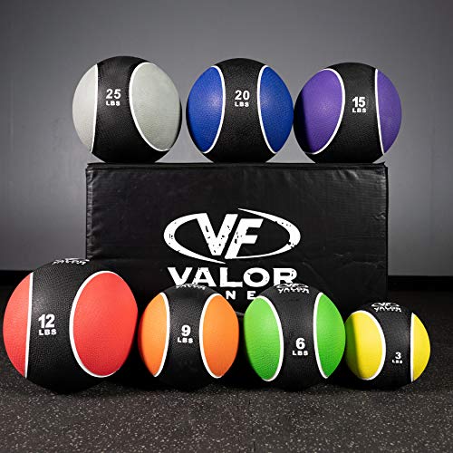 Valor Fitness 무게감 있는 의료용 볼 휴대용 고무 중간 볼 무게 코어 밸런스 복부 운동 장비 홈 체육관 운동 - color: 1.4kg(3파운드) 볼