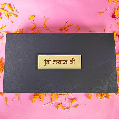 Vaishno Devi Blessing Gold Plated 24 K Gold Coated Big Pocket Temple Box Decorative Showpiece Devotional Prayer Box,Gifting, Pooja Mandir(Vaishno Devi)