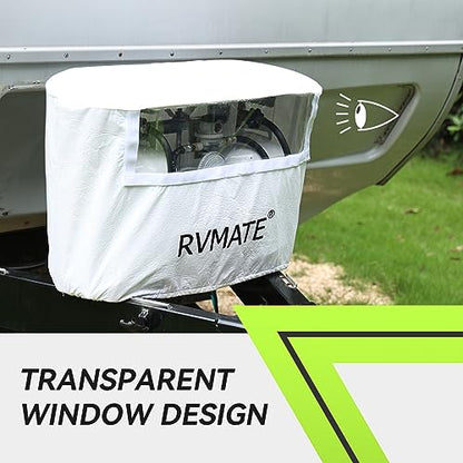 RV Propane Tank Cover, White, Fits 20LB Dual Propane Tanks | Waterproof, Anti-UV, For RV/Trailer/Camper Accessories