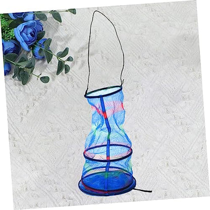 Toyvian Nylon Mesh Fish Net Portable Fishing Gear Decorative Fish Basket Small Easy Setup