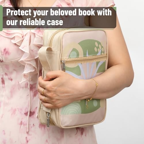Mr. Pen- Bible Cover Case | Carrying Book Case with Durable Handle and Zippered Pocket, Bible Protective Church Bag for Men & Women, Christian Gifts - color: Earthy Botanica