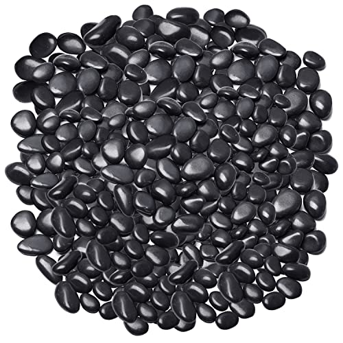 Pebbles for Indoor Plants,Virekm River Rocks,Decorative Ornamental Pebbles | Garden Landscaping Stones Gravel Filler for Home Decoration Flower Bed Fish Tank Plants Vases Succulents (10 Pounds) - color: BLACK, size: 10 Pounds