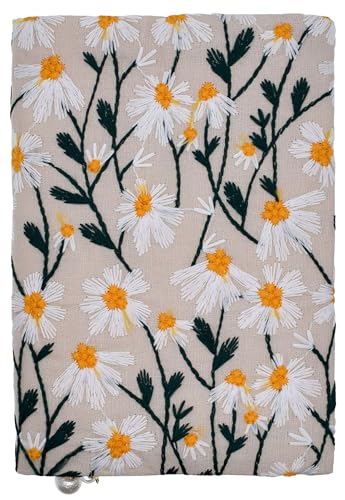 BLBMH A6 Book Cover 4x6 | Non-Stretch Fabric Sleeve with Bookmark | Handmade Washable Protector for Paperback Journal Bible Notebook | Gift for Women Readers - Daisy 2 - color: Daisy 2, size: 6in