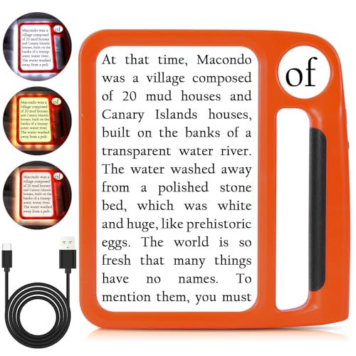 5X 10X Full-Page Magnifying Glass with Light, Rechargeable Handheld Magnifier with 3 Light Modes, 48 Lights, Clean Cloth Ideal Gift for Seniors Reading Books Inspection - style: 5X 10X