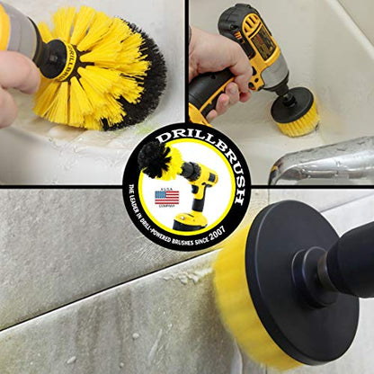 Bathroom Cleaner - Grout Cleaner - Bathroom Scrub Brush - Grout Tile Brush | Toilet Bowl Cleaner - Toilet Brush - Bathroom Drill Brush Set - Toilet Cleaner - Tile Floor Cleaner - Shower Cleaner Drill - color: Yellow