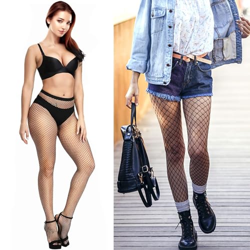 Buauty Black Fishnet Stockings for Women, Fishnet Tights Plus Size One Size Fit All - color: Black4, size: One Size