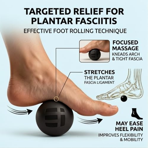 Massage Lacrosse Ball for Deep Tissue Relief - Trigger Point Therapy Ball for Plantar Fasciitis, Myofascial Release for Back, Shoulder, Foot - Massage Ball Roller - 1 Pack (Night Black) - color: Night Black