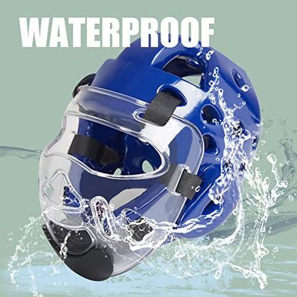 Youth & Adults Taekwondo Headgear – Adjustable MMA Helmet with Removable Face Shield & Ultra-Soft Padding for Kickboxing, Muay Thai, Combat Training - color: WHITE, size: Medium
