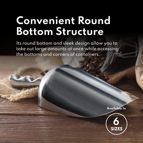 New Star Foodservice 34509 One-Piece Cast Aluminum Round Bottom Bar Ice Flour Utility Scoop, 5-Ounce, Silver (Hand Wash Only) - size: 5-Ounce
