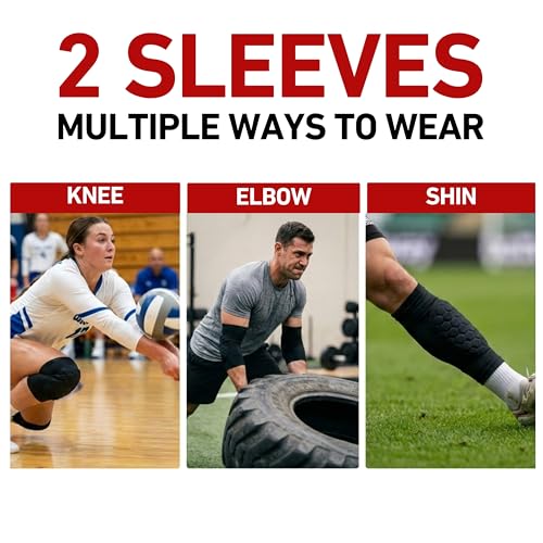 McDavid Moisture Wicking HEX Technology Knee Sleeves for Women/Men, Elbows & Shins Protection, Hex Pads - color: Black, size: Small