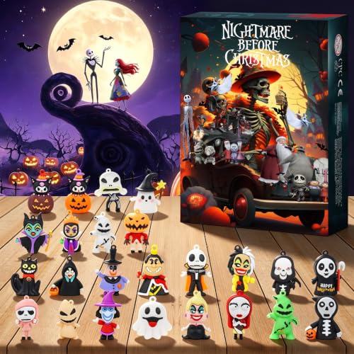 Nightmare Christmas Advent Calendar 2026, 24 Days Countdown Calendar with Classic Doll,Collectible Figures Surprise Halloween Xmas Gifts
