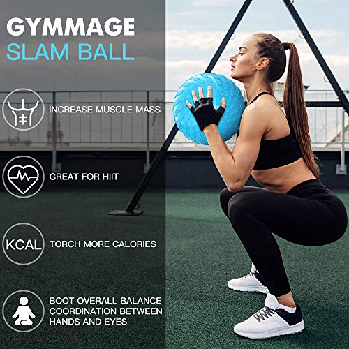 GYMMAGE Slam Ball, Weighted Ball for Exercise, 10, 15, 20, 25, 30, 40, 50lbs Exercise Slam Medicine Ball for Strength and Crossfit & Conditioning Training Home Gym Workout, with Easy-Grip Surface - style: 25 LBS