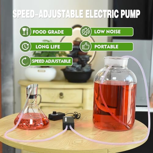 Food Grade Adjustable Speed Self -Priming Water Pump, 100-240V 2L/Min Siphon Water Transfer Pump for Bottled Water, Wine， Fish Tank Water Changer, 5 Gallon Dispenser, Small Pond Fountain Circulation